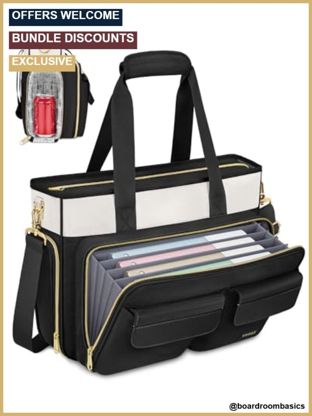 17.3" Laptop Tote Bag with 40oz Cup Holder, Teacher/Nurse Bag, Polyester,